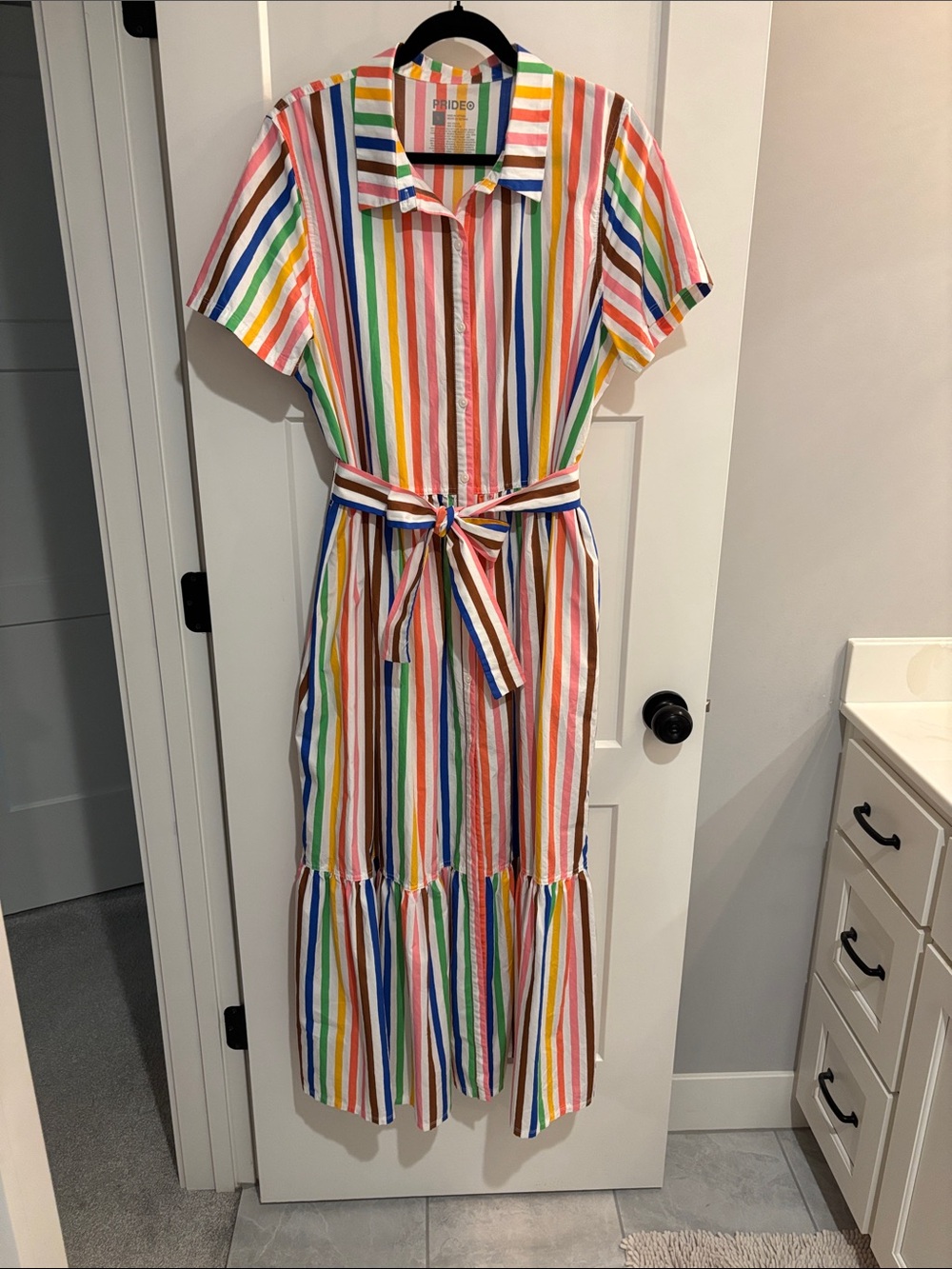 Target Multicolor Stripe Shirtdress with Tie Belt